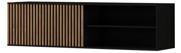 OFERTA Dulap TV suspendat MEORATI 150x40 cm, negru/dub artisan II. calitate