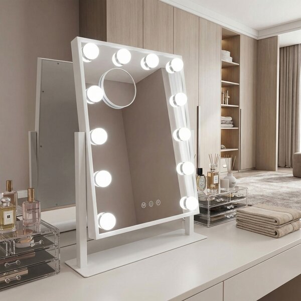 Oglindă LED HOLLYWOOD White 30x40