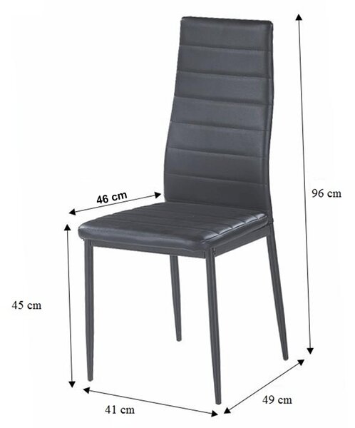 Scaun de sufragerie Collort nova (negru piele ecologică). 772780