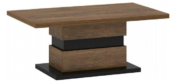 Masuta cafea DELIS T, stejar/negru, DTD laminat, 110x65x46 cm