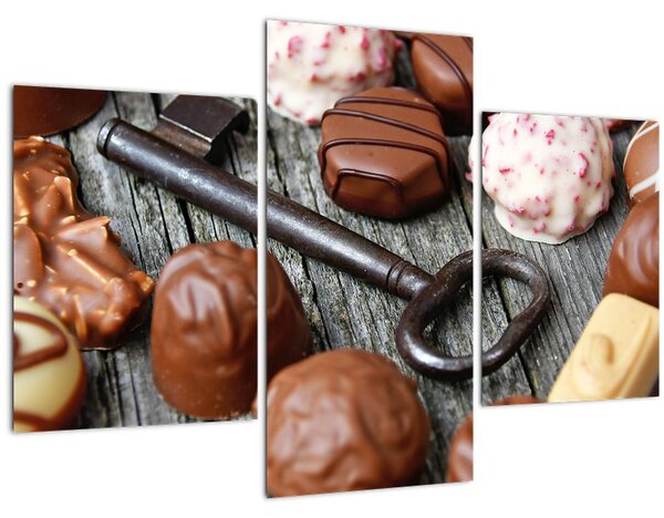 Tablou cu ciocolată și chei (90x60 cm)