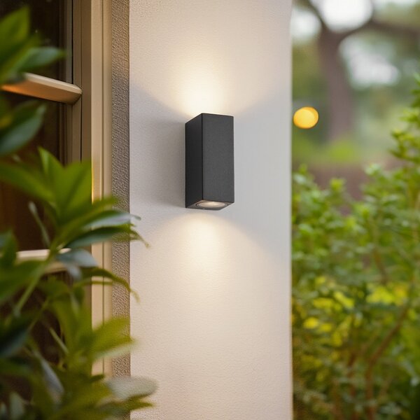 Lămpi de exterior Lucande, Xava, Negru, Balcon, Metal, Modern