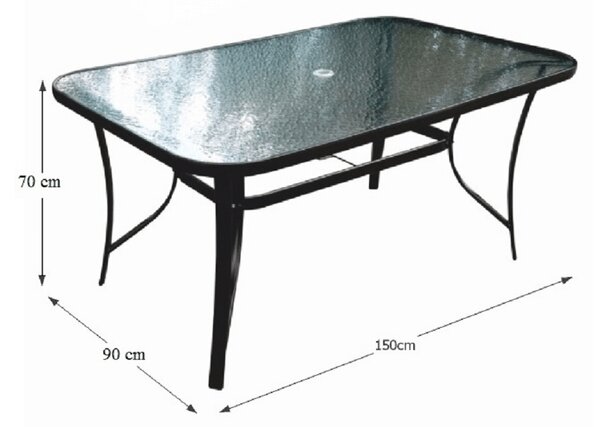 Masă de grădină Pannal (negru). 744490