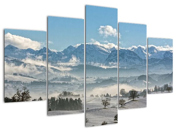 Tablou cu munții înzăpeziți (150x105 cm)