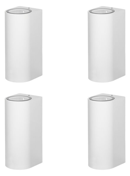 PRIOS Prios aplică de perete pentru exterior Tetje, alb, rotund, 16 cm, set 4, reglabil, Alb, Metal, Modern