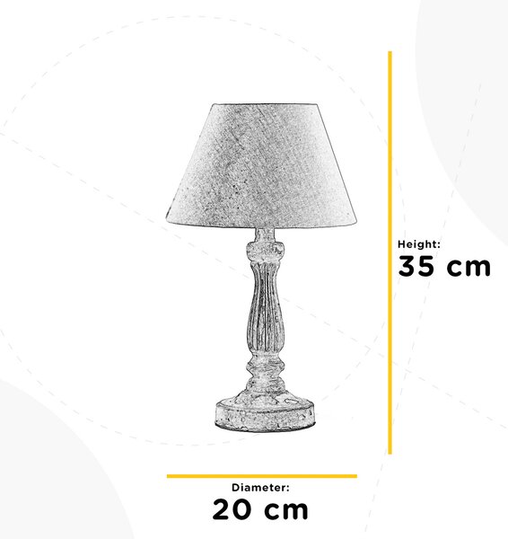 ONLI Lampa de masă Raffy din lemn îmbătrânit, Camera de zi / sufragerie, Lemn, Casă de țară / Rustic