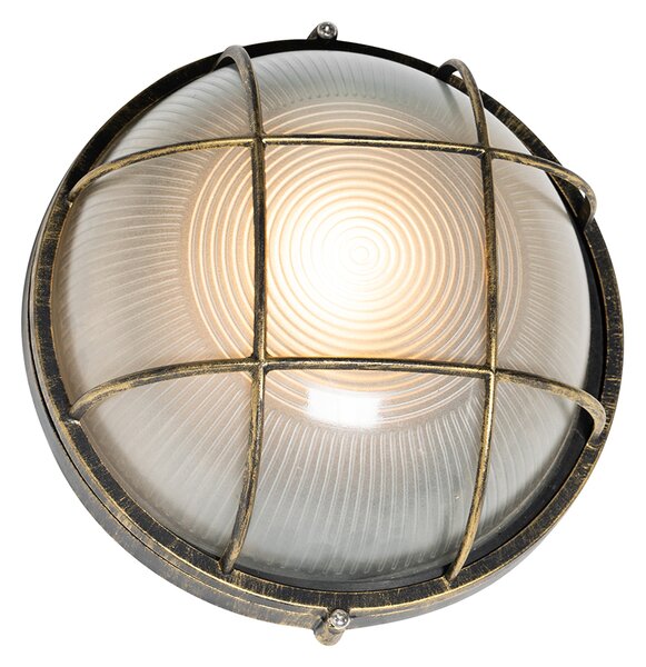 Lampă de perete exterioară industrială auriu antic IP44 - Hanneke