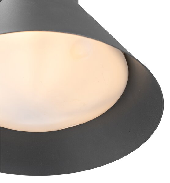 Lampă de perete exterioară industrială gri închis con IP44 - Natas