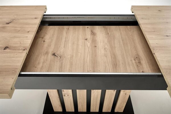 Masă de sufragerie extensibilă 130-180 cm Lalia (negru) (pentru 6 8 persoane). 1049330