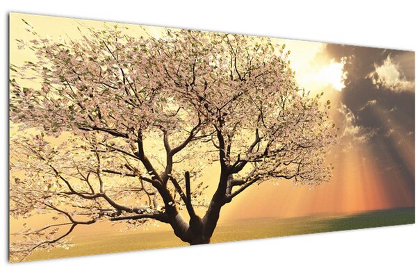 Tablou cu copac pe luncă (120x50 cm)