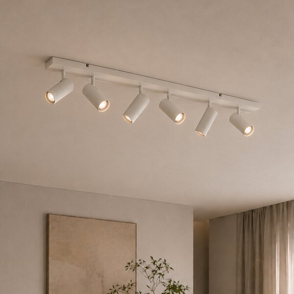 Plafonieră modernă bej 100cm 6 lumini reglabilă - Renna