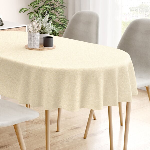 Goldea față de masă exclusivă - auriu cu sclipici - ovală 140 x 180 cm