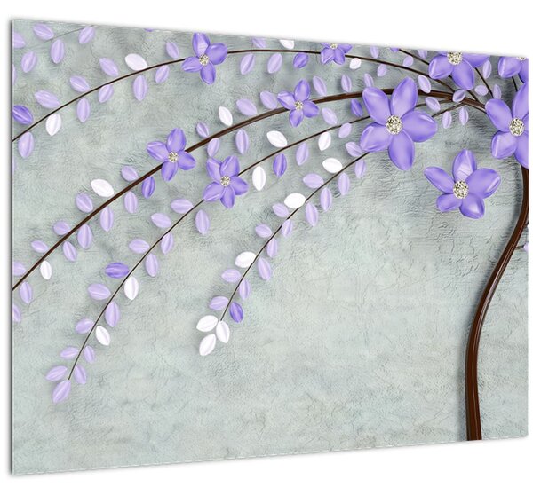 Tablou - ploaie violetă (70x50 cm)