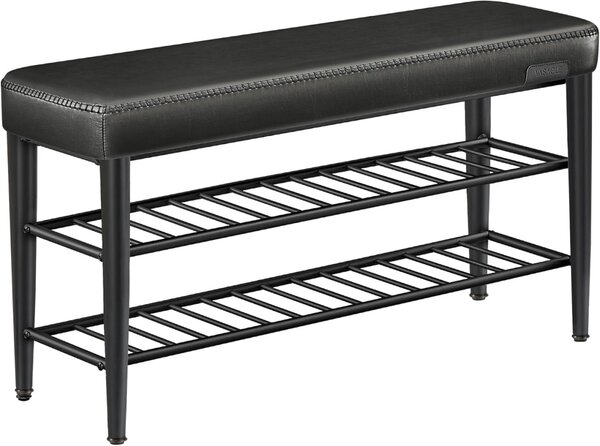 Bancuta pantofar Vasagle, Negru, 30 x 100 x 50 cm