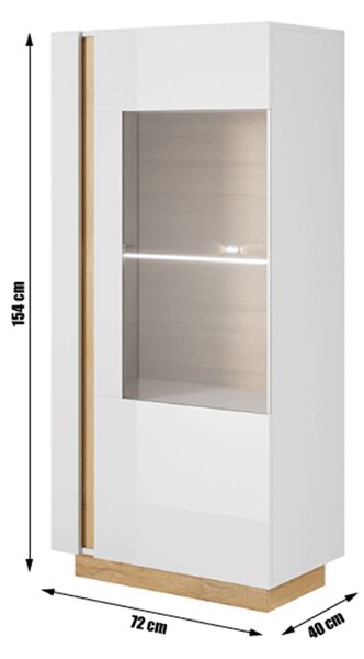 Vitrină Cethos Typ 72 (alb + stejar grandson). 809694