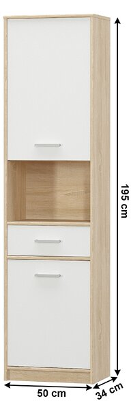 Dulap cu rafturi Thornham 2D1S (Alb). 1006306