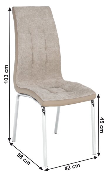 Scaun de sufragerie Gernada new (bej + Crom). 744580