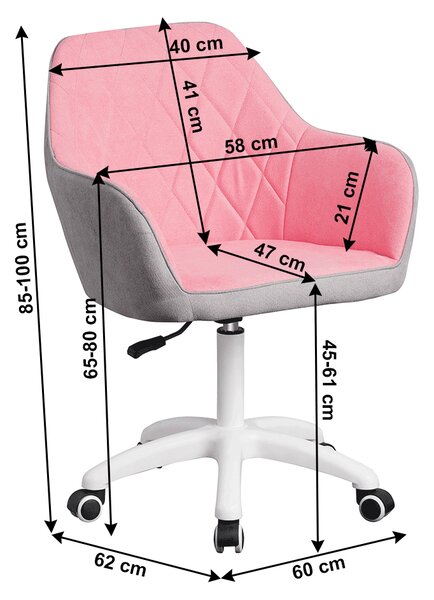 Scaun de birou Senta (roz + gri). 1033936