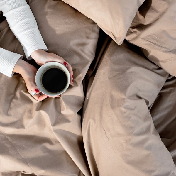 Goldea lenjerie de pat din 100% bumbac - maro cafea 160 x 200 și 2buc 70 x 80 cm