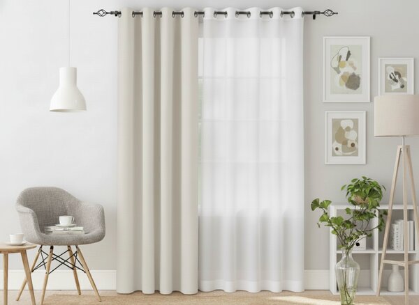 Draperie alb-crem OXFORD 140x250 cm Agatat: Inele metalice