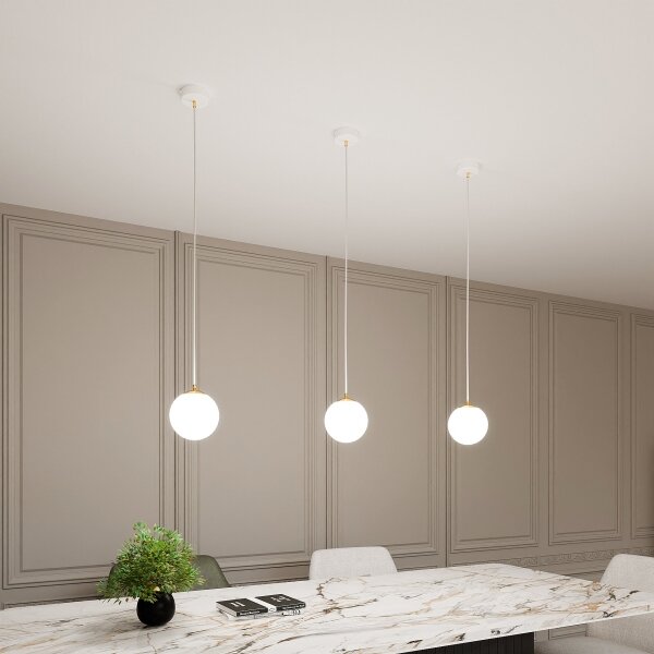 Lustră pe cablu ROYAL 1xE14/10W/230V d. 14 cm alb
