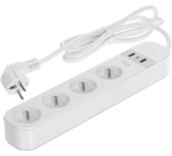 Prelungitor inteligent cu întrerupător Retlux 4Z + 2xUSB-A+1xUSB-C 1,5m Wi-Fi Tuya alb