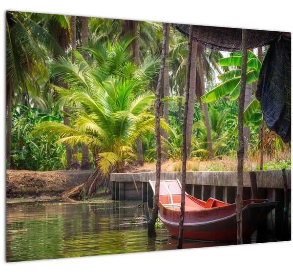 Tablou - Nava din lemn în canal , Thailand (70x50 cm)