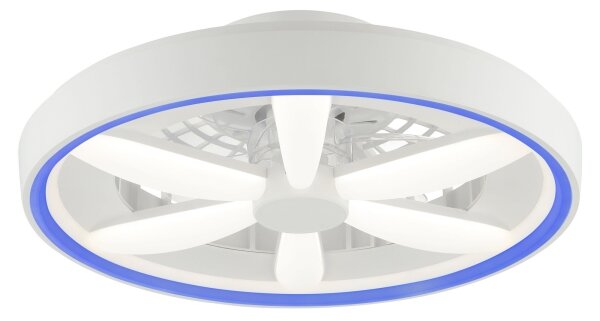 Ventilator LED RGBW de tavan cu lumină Brilliant GAIANO LED/48W/230V alb + telecomandă