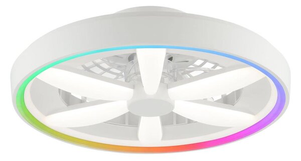 Ventilator LED RGBW de tavan cu lumină Brilliant GAIANO LED/48W/230V alb + telecomandă