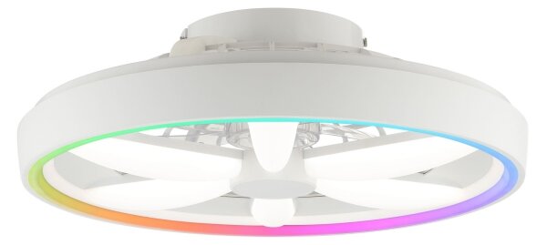 Ventilator LED RGBW de tavan cu lumină Brilliant GAIANO LED/48W/230V alb + telecomandă