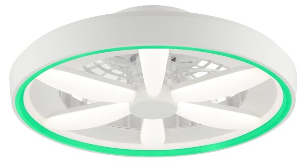 Ventilator LED RGBW de tavan cu lumină Brilliant GAIANO LED/48W/230V alb + telecomandă