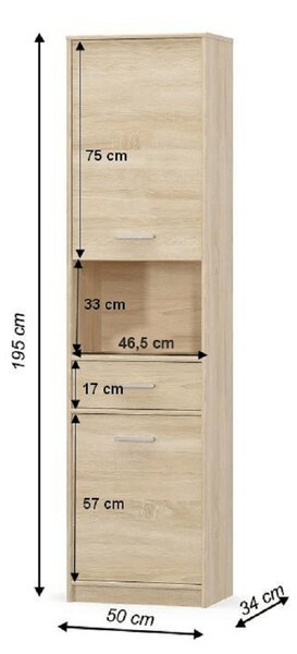 Dulap cu rafturi Thornham 2D1S. 808515