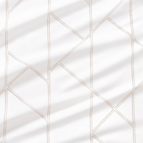 Goldea lenjerie de pat 100% bumbac - linii geometrice pe alb 140 x 200 și 50 x 70 cm