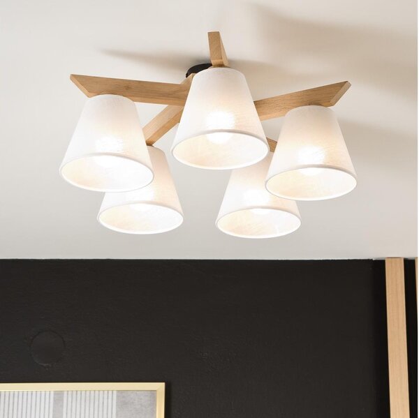 Lustr ANTONIO 5xE14/40W/230V, montaj plafon, stejar