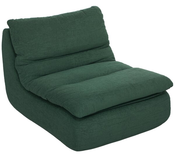 HOMCOM Scaun de Podea Modern și Capitonaț din Țesătură cu Aspect Catifelat Verde | Aosom Romania