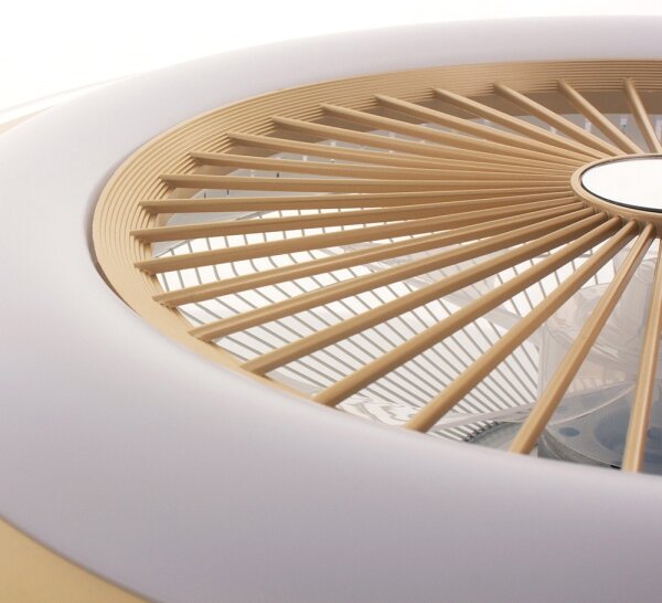 Plafonieră LED dimabilă cu ventilator ZEPHYR LED/48W/230V auriu + telecomandă