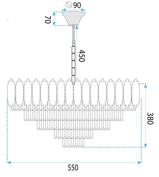 Lampă suspendată Cristal G049-CP 60CM