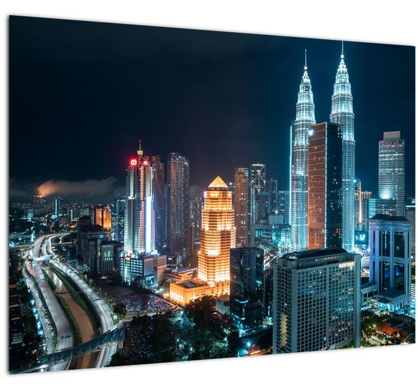 Tablou - Noaptea în Kuala Lumpur (70x50 cm)