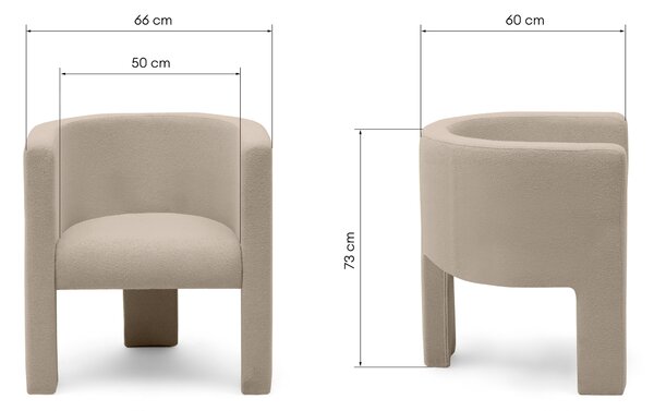 Fotoliu design bej MILU Loop 04