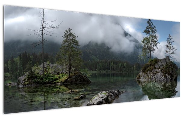 Tablou cu pomi în lac (120x50 cm)