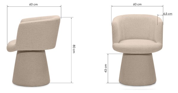 Fotoliu design rotativ YATO, bej Loop 04