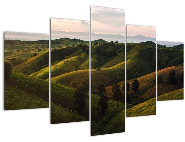 Tablou - Priveliște spre dealurile din Thailanda (150x105 cm)