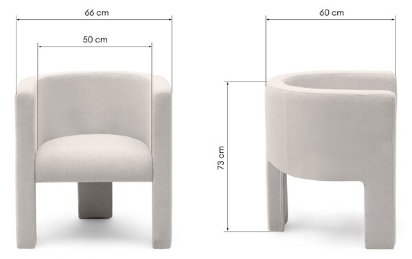 Fotoliu design crem MILU Loop 01
