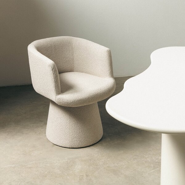 Fotoliu design rotativ YATO, crem Loop 02