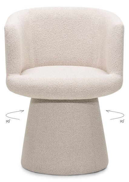 Fotoliu design rotativ YATO, crem Loop 02