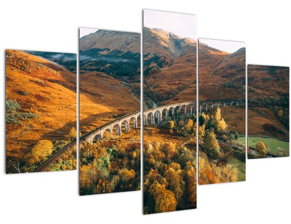 Tablou cu pod în valea din Scoția (150x105 cm)