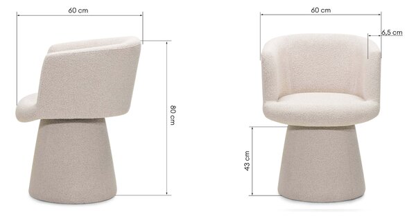 Fotoliu design rotativ YATO, crem Loop 02