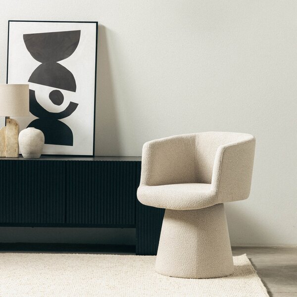 Fotoliu design rotativ YATO, crem Loop 02
