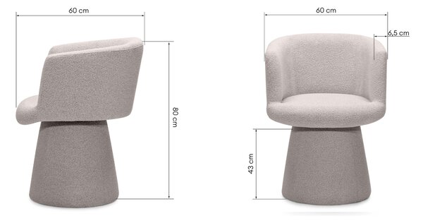 Fotoliu design rotativ YATO, gri-bej Loop 06