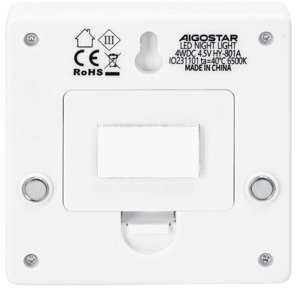 Aigostar - Lampă de veghe LED portabilă, 3xAAA, 6500K